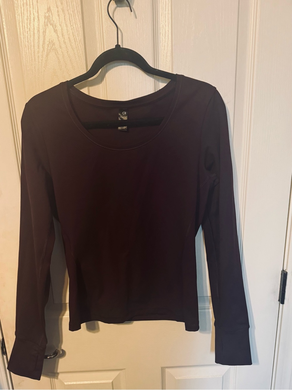 GAP Long Sleeve Scoop Neck Top - Plum
